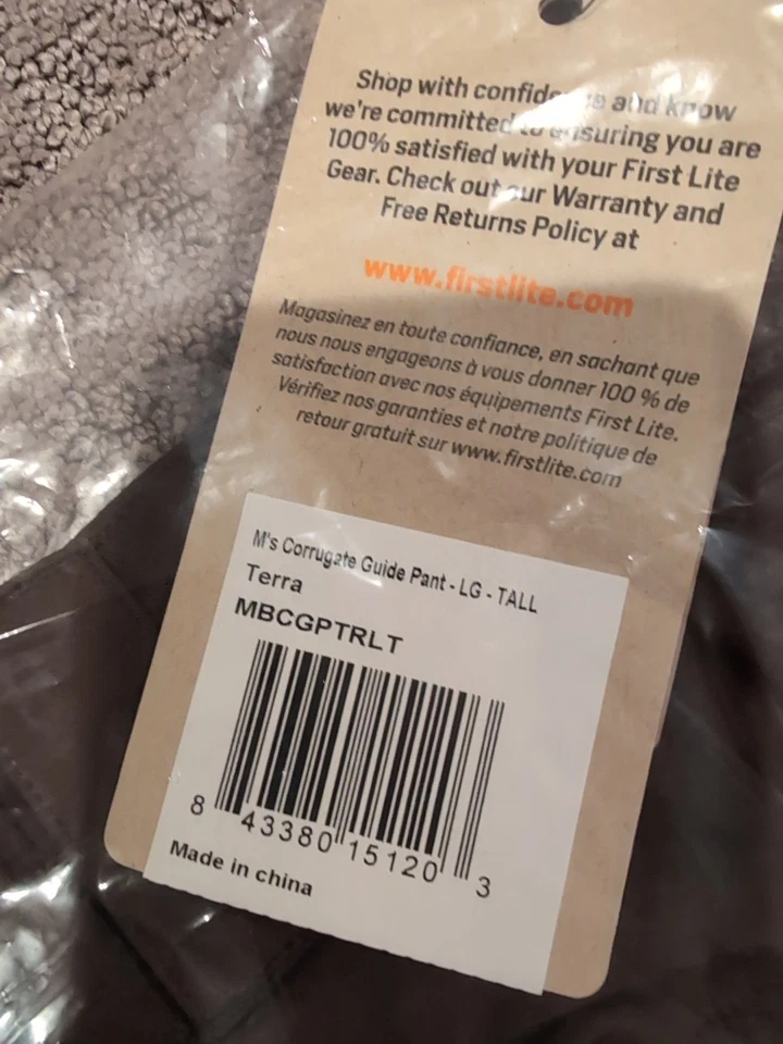 First Lite Corrugate Guide Pants Large Tall Terra New With Tags Free Shipping!! - Image 4 of 4