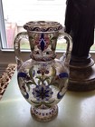 Moser A Rare Pair Of Enameled & Gold Scrolling Glass 7” Handled Urns — photo 3