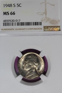 1948 S NGC 5C MS66 JEFFERSON NICKEL #B52052