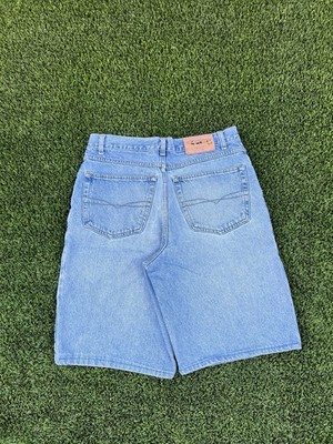 Vtg 90s Anchor Blue Beyond Baggy Blue Shorts, Baggy Skate Grunge Wide Leg 30x12