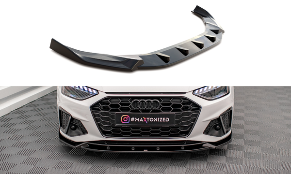 Maxton Design Frontlippe V.1 Passend FüR Audi A4 S-Line / S4 B9 FL Schwarz Hochg-image