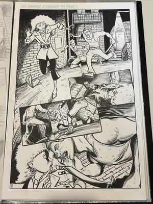 THE AMORAL STINGRAY #1 SEQUENTIAL PAGE 02 CHRIS MCJUNKIN 11x17 Original Art
