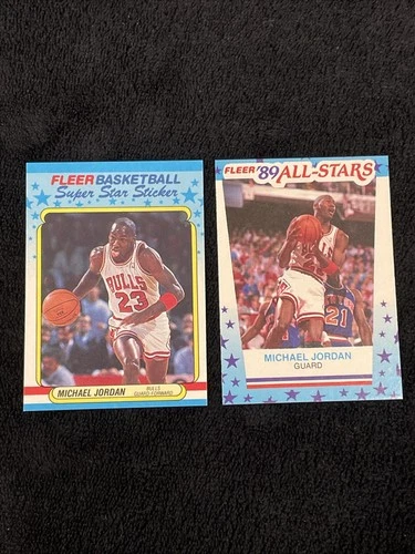 (2) 1988-89 Fleer Michael Jordan Sticker Lot