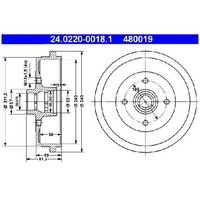 2X Bremstrommel Hinten FüR Seat Ibiza 6K 1.4 1.6 1.8 1.9 93 Bis 99 ATE JN ZB