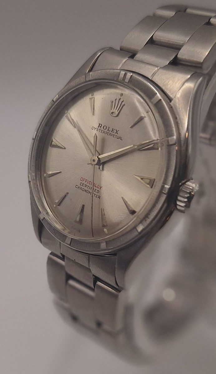 Rolex Oyster Perpetual SS Men's Watch SEMI BUBBLEBACK 6103, 78350
