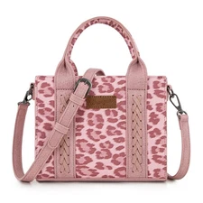 Wrangler Mini Tote Bag for Women Western Leopard Print Crossbody Purse Top Ha...