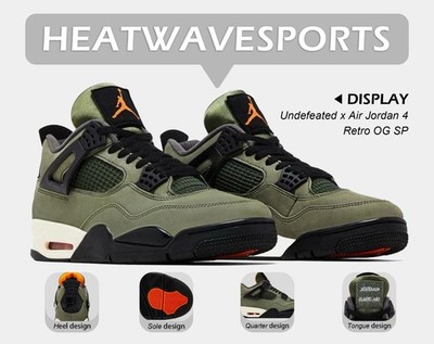 Size 7.5 - Undefeated x Air Jordan 4 Retro 2025 Green for sale