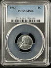 1943  1C Lincoln Wheat One Cent  PCGS MS66  57508118