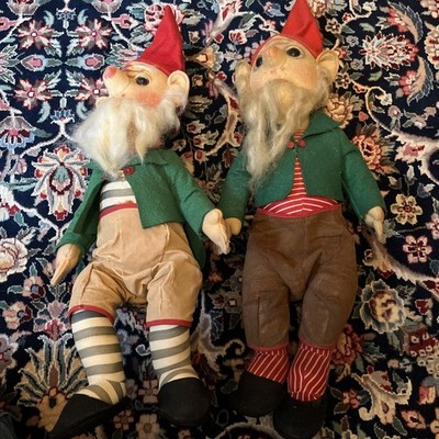 Steiff 17   All Original Pair Of Leprechaun Vintage Antique Dolls Germany