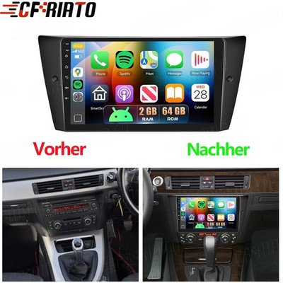 2+64GB Android 15 Autoradio Für BMW 3er E90 E91 E92 E93 9'' Carplay GPS Navi RDS