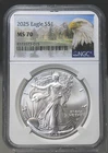 2025 American Silver Eagle - NGC Graded MS70, Blue Label !!