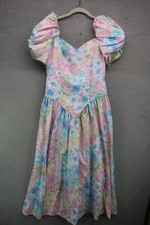 Vintage Puff Sleeve Floral Midi Dress-Size 9/10-Union Tag-Cottagecore