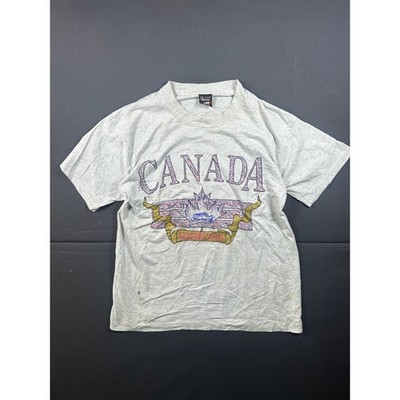 Vintage 90s Canada Graphic Tee Fruit of the Loom Best Made USA Single Stitch L