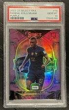 2022-23 Panini Select Randal Kolo Muani Purple Prizm RC 34/75 #18 PSA 10 Rookie