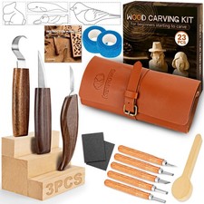 Wood Carving Kit, Whittling Kit for Beginners 17PCS Wood Carving Tools with 3PCS