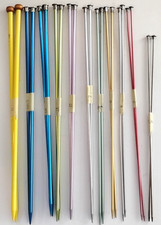 Knitting Needles Set Lot 14" 12" Sizes 2-9, 11, Boye Susan Bates Hero Etc