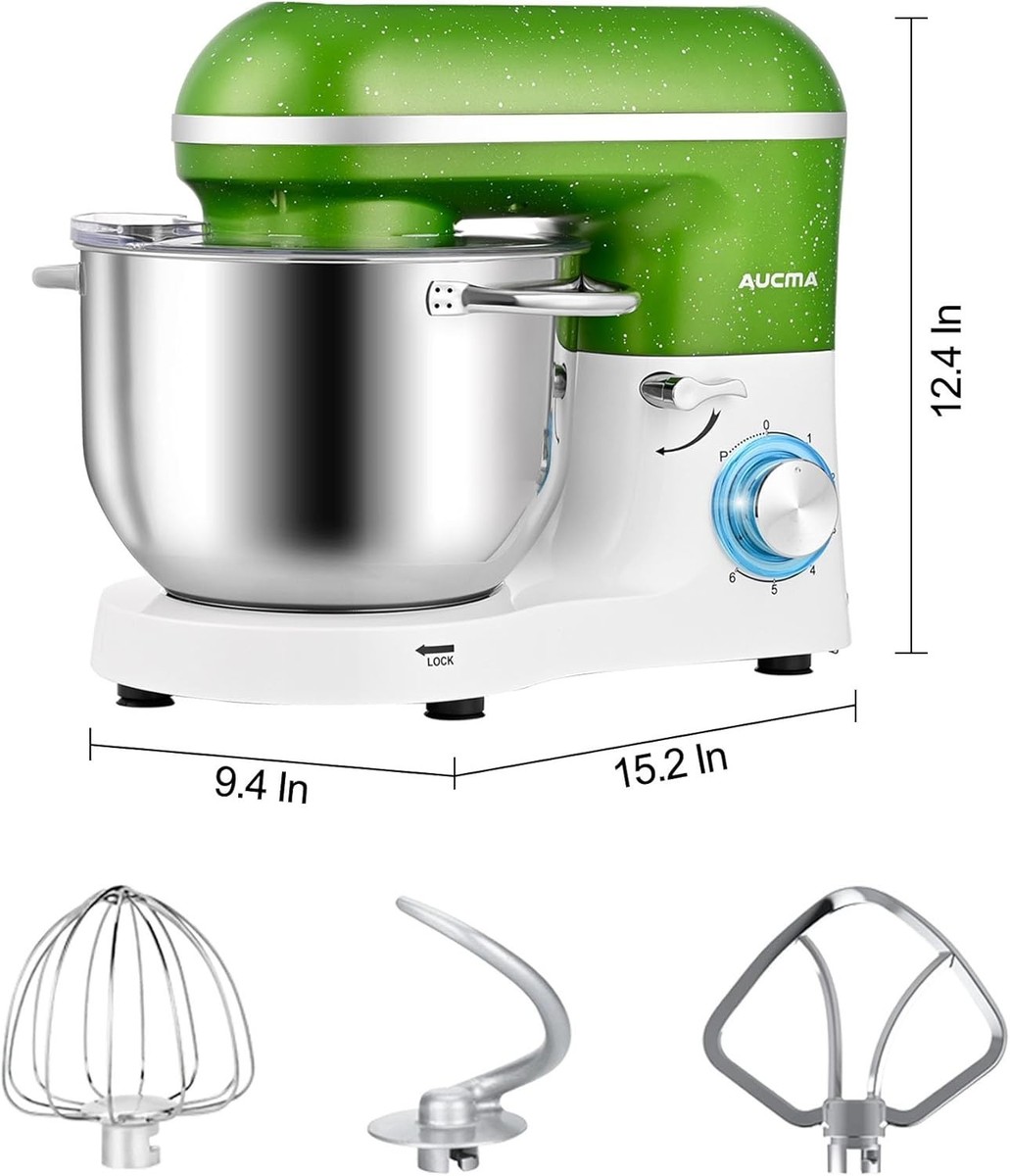 Aucma Stand Mixer 6.5QT 660W 6Speed multifunction Food Mixer Year
