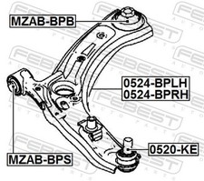 Für FEBEST MZAB-BPS FRONT BUSHING, FRONT CONTROL ARM