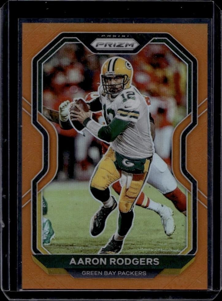 2020 Panini Prizm #206 Aaron Rodgers Prizm Orange #/249