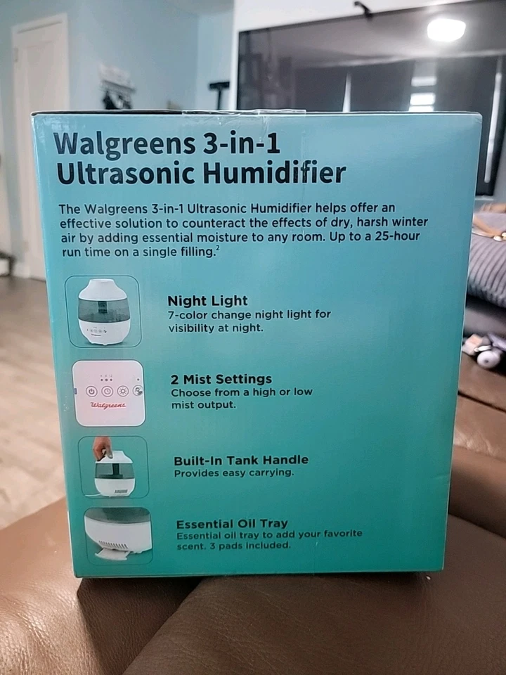 Walgreens 3-in-1 Ultrasonic Humidifier Night Light Diffuser - Image 3 of 4