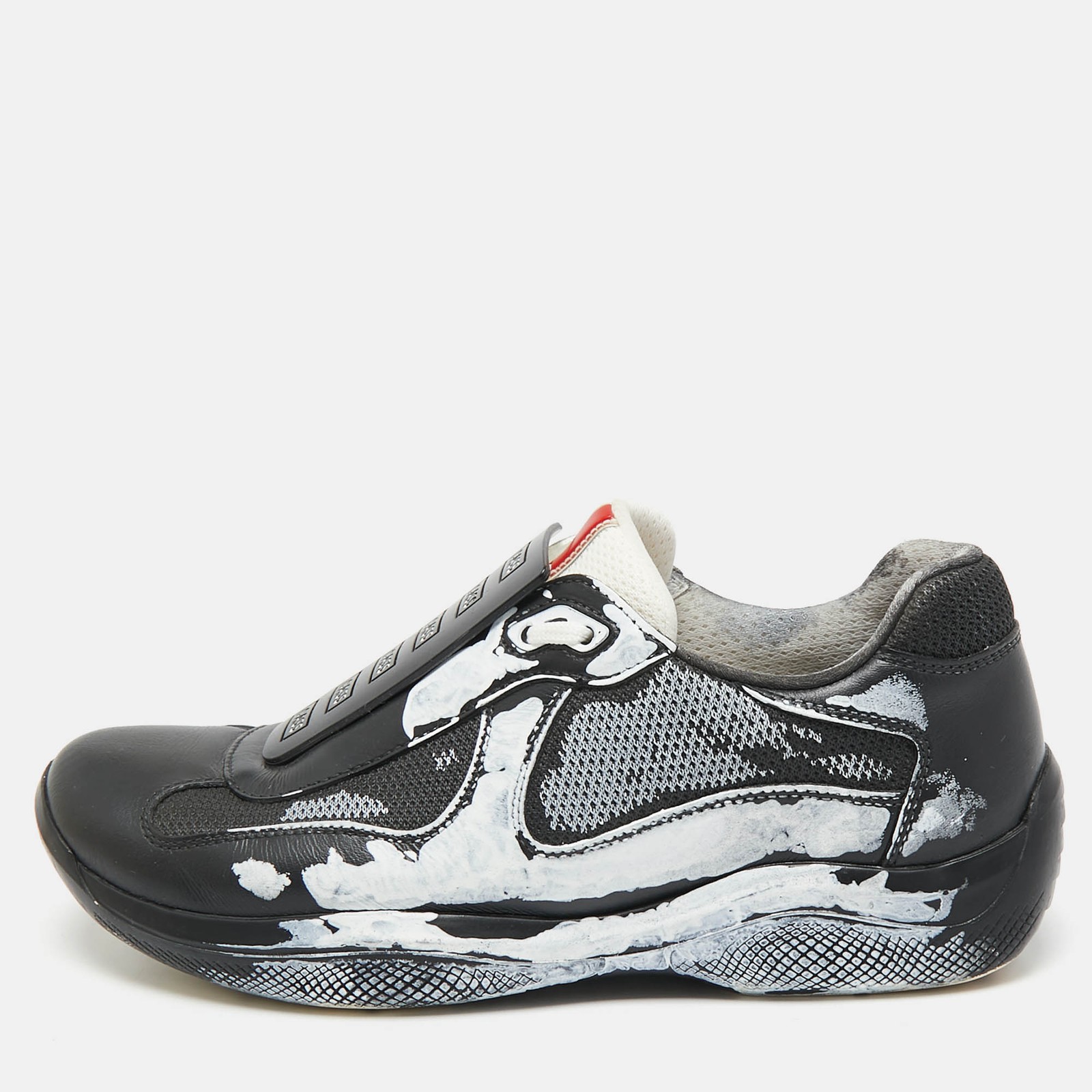 Prada Multicolor Leather and Mesh America Lace Up Sneakers Size 37.5