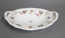 Schale mit Griffe 24 x 16 cm ROSENTHAL Porzellan Perlrand Streublümchen 