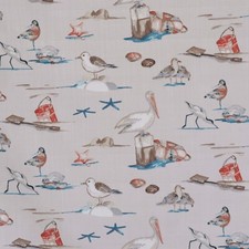 Sea Birds Fabric | 100% Cotton | 160cm Sea Gulls Coast Nautical Curtain Cushions