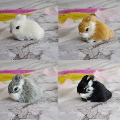 Home Decoration Easter Bunny Simulation Furry Squatting Rabbit Gift Toys Decor