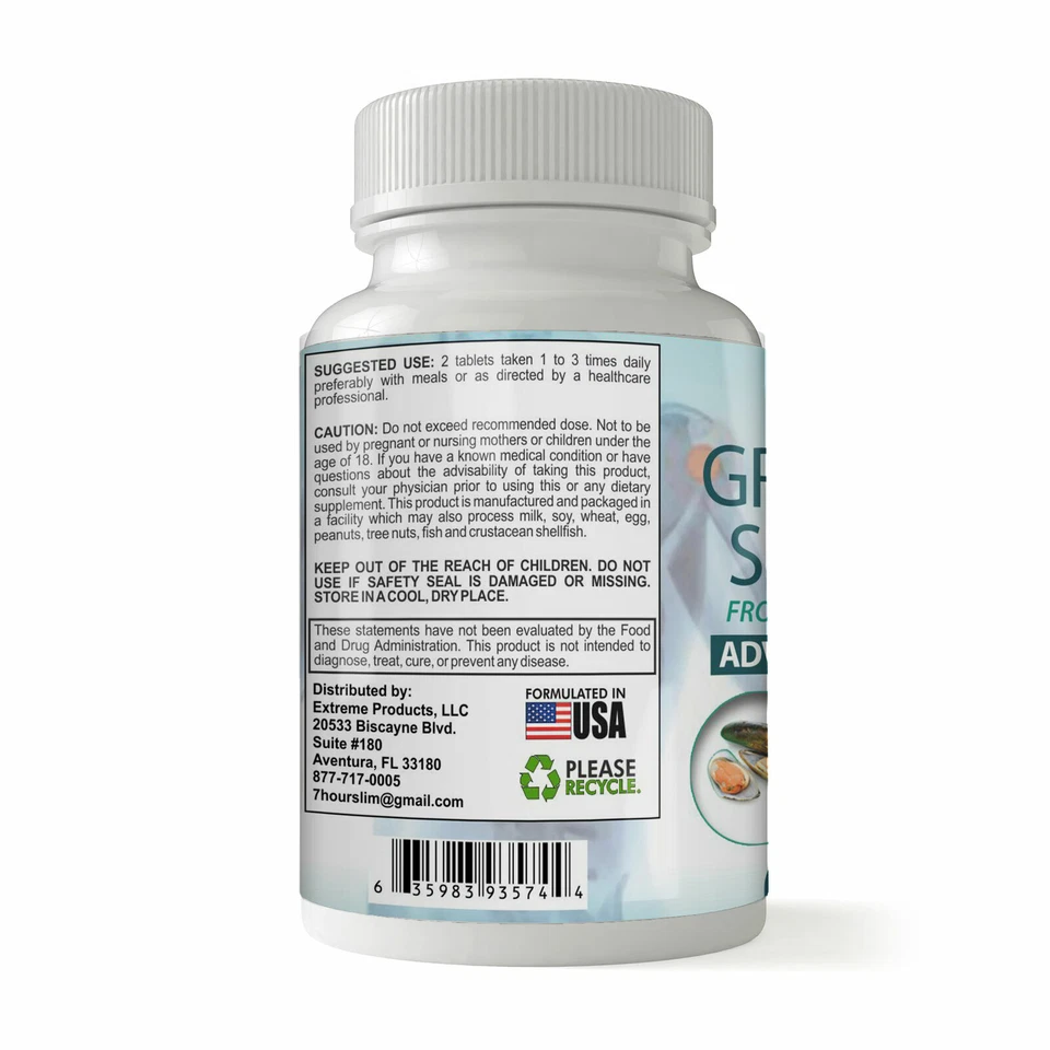 Suplemento para alívio da dor nas articulações mexilhão lábio verde 60 comprimidos frete grátis EUA - Imagem 3 de 4