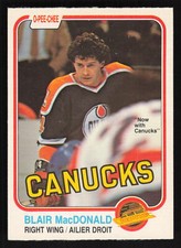 1981-82 O-Pee-Chee #340 Blair MacDonald Pack Fresh Set Break Card TCCCX