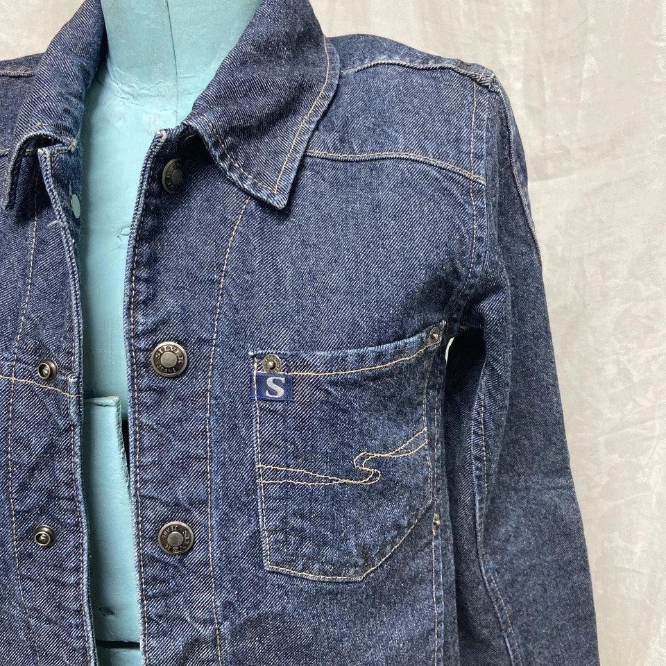 Silver Jeans Co. джинсовой ткани Jean куртка женщин размер маленький резинке искусственно состаренный - Изображение 2 из 4