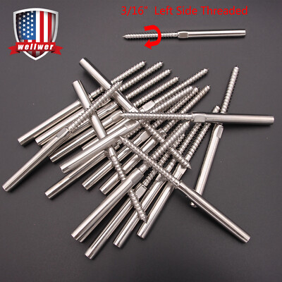 Sujecion Exterior Inoxidable Perno De Acero Inoxidable T316 Para Barandillas De Cable – Tornillo Swage Lag Rosca 3/16 Swage Roscado Acero Inoxidable