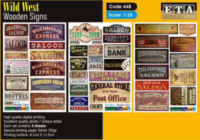 ETA Diorama 1/35 Wild West Wooden Signs (3 sheets)