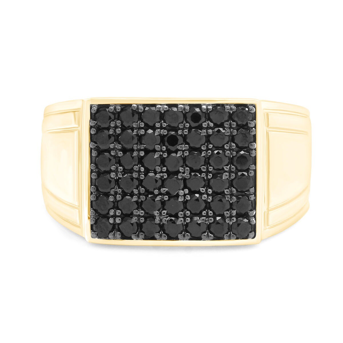Mens Wedding Band Ring Round Black Spinel 14k Yellow Gold Plated ...