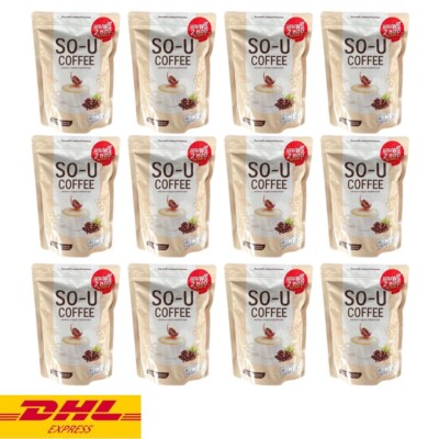 12x SO U Coffee Instant Powder Mix Drink Fiber Healthy Help Excretion No Sugar