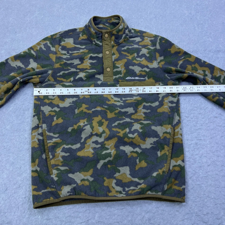 Pullover Eddie Bauer T-Snap polar para hombre mediano camuflaje cuello falso toboganes hongos Foto 4 de 4