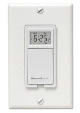 Honeywell Home RPLS730B1000 7-Day Programmable Light Switch Timer, White