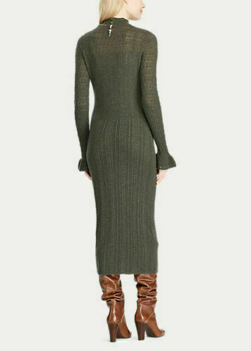 POLO RALPH LAUREN ウール ダブルブレスト　オリーブグリーン Polo Ralph Lauren Pointelle Wool Sweater Dress Olive Green