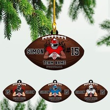 Personalized American Football Player 2 Sides Ornament, American Football Orname