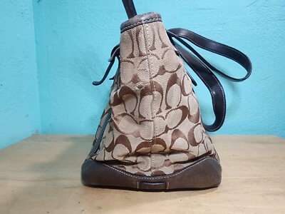 Coach Signature Brown Zip Top Hand Bag Purse Handbag | eBay