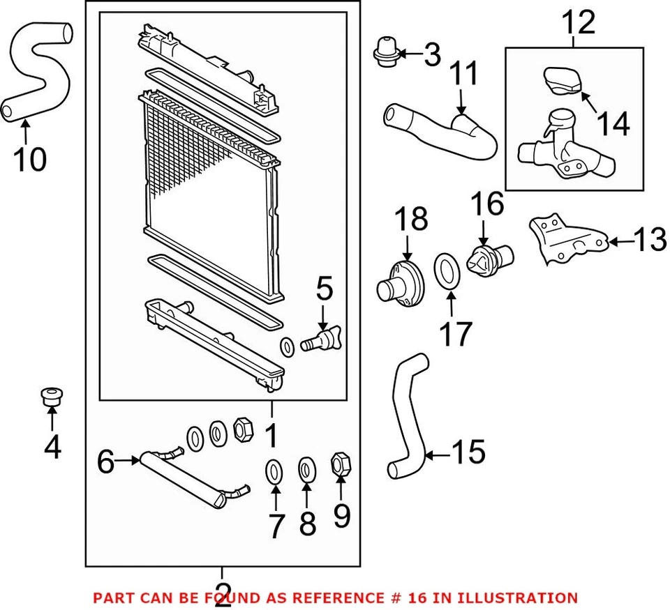 Termostato refrigerante motor genuino para Toyota 9091603093 Foto 2 de 2