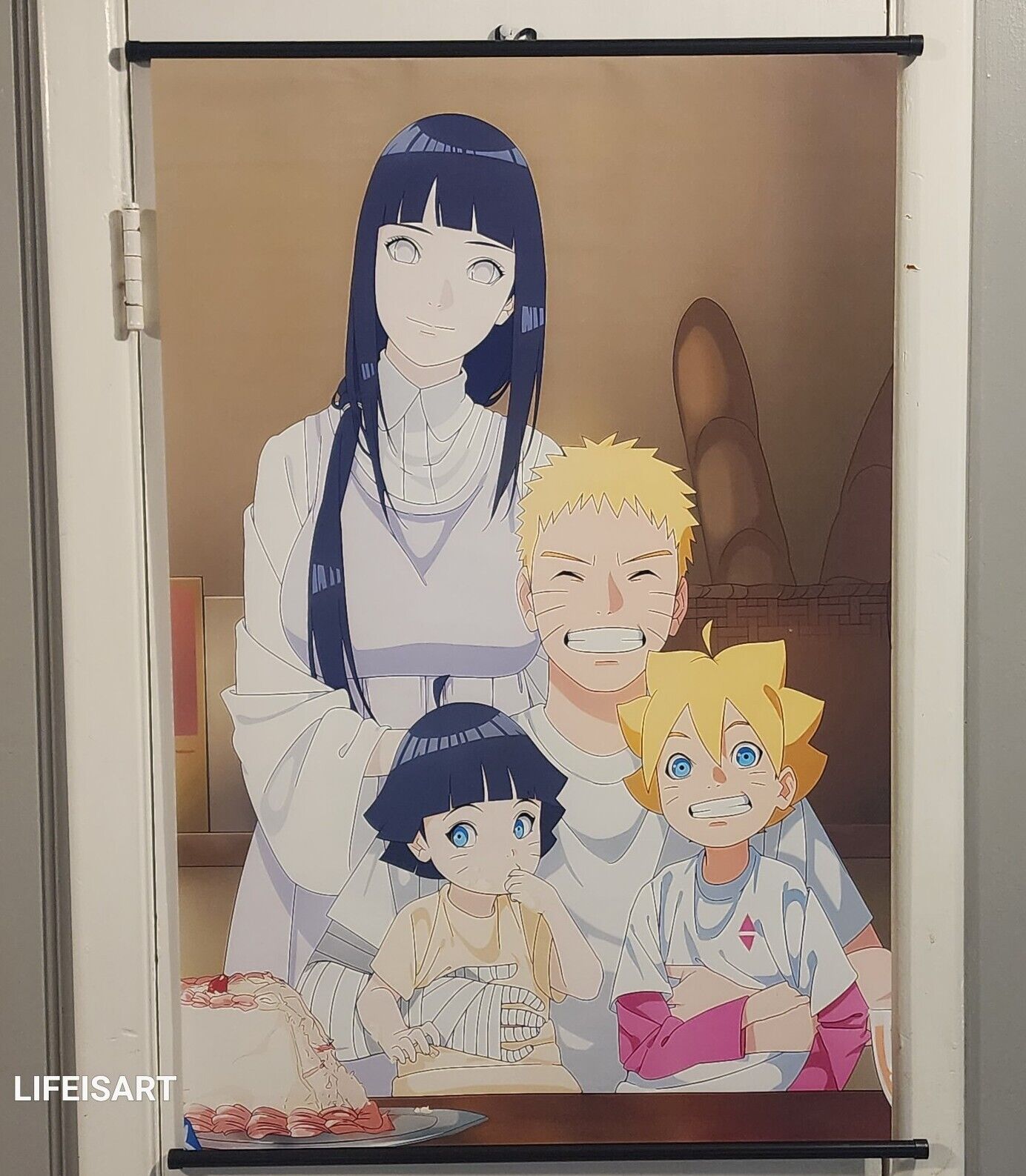 NARUTO/HINATA/BORUTO/HIMAWARI-Wall Scroll Banner 30 x 40 CANVAS 🔥 🔥