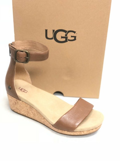 UGG Australia Zoe II Ankle Strap Wedge Sandals 112 Chestnut 7.5 US for sale  online | eBay