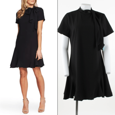 cece bow neck short sleeve dress CeCe Bow Neck Short Sleeve Dress in Rich Black Size 14 NWT