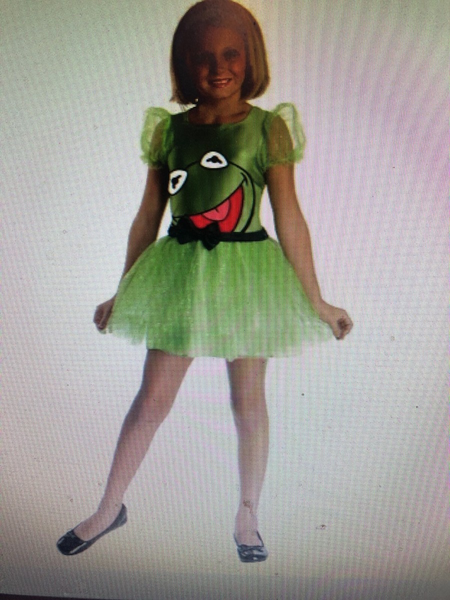 DISNEY THE MUPPETS KERMIT THE FROG CHILD GIRLS DRESS HALLOWEEN