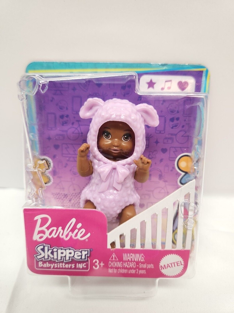 Barbie Doll Skipper Babysitters Inc Baby in Purple Lamb Outfit NEW