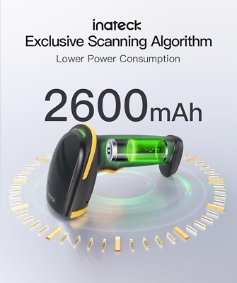 Inateck Bluetooth Scanner Barcode, 1D 2D Wireless USB 