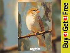 Captivating Oil Painting Bird, Painting Print 5"x7" on Matte Paper
