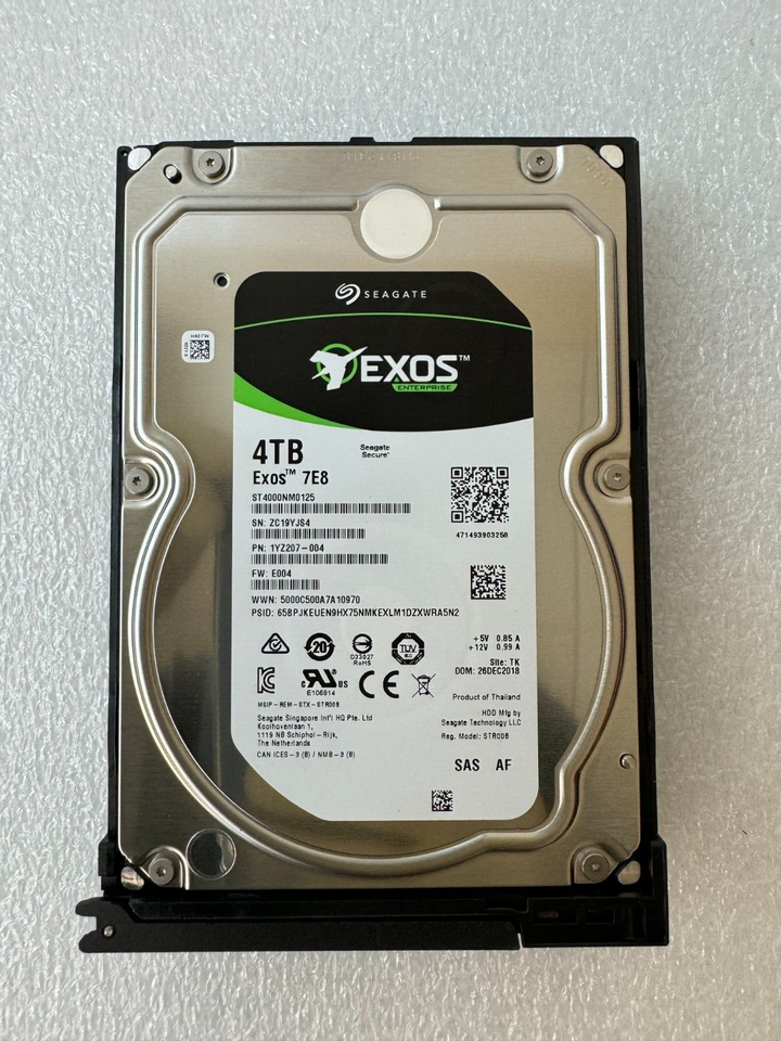 HDD Seagate Exos 7E8 4TB SAS 7200rpm 128MB Cache Con Caddy SC280 - Usato Da Server Dell