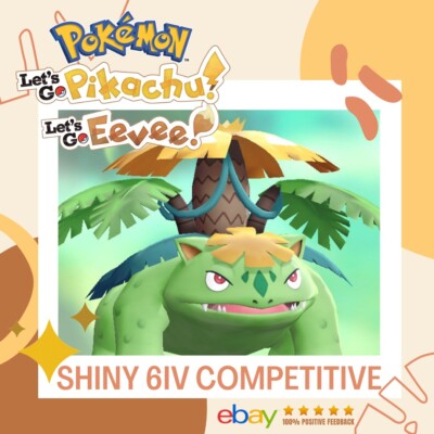 Mega Venusaur Shiny   Pokemon Let s Go Pikachu Eevee Battle 6 IV Competitive EV